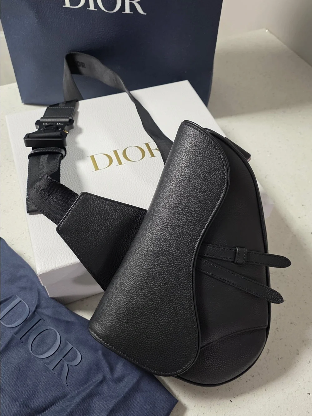 Dior Black Saddle Shoulder Bag